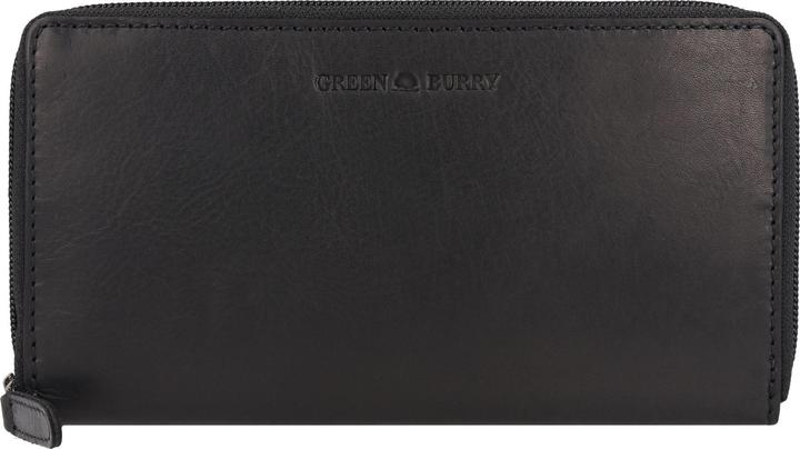 Greenburry Pure Black Geldbörse RFID Schutz Leder 19.5 cm