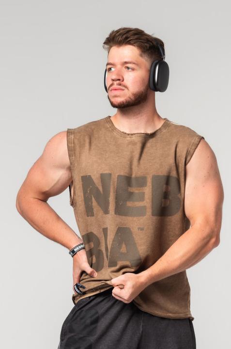 Image du produit Nebbia Washed-off Ärmelloser Hoodie Beastin 361 - light brown (XL)