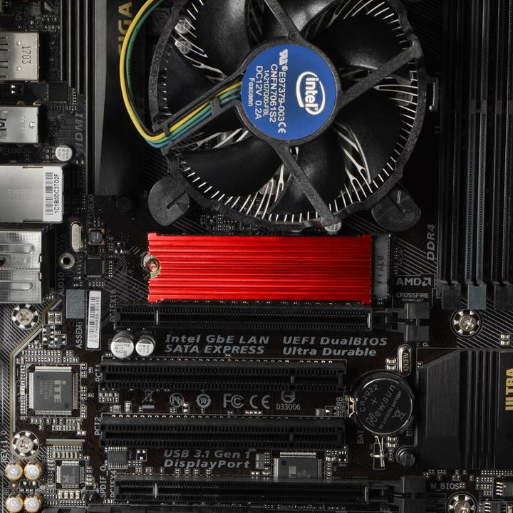 Actual product image Axagon CLR-M2 passive M.2 SSD heatsink - 2280, aluminum