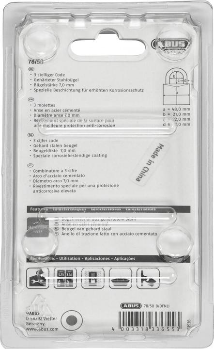 Image du produit Abus Cadenas à combinaison 78