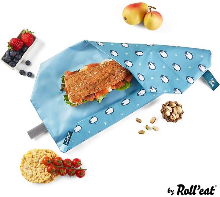 Image du produit Roll'Eat Sac à lunch BocnRoll Animals Turquoise, pingouin