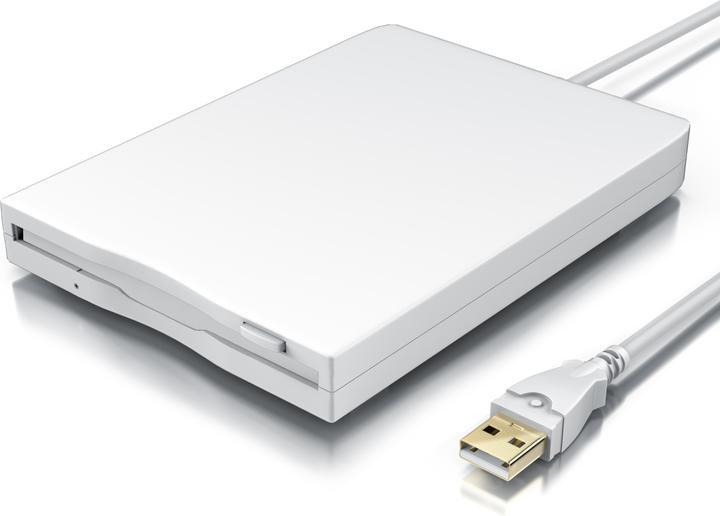 Image du produit CSL Lecteur de disquette USB externe, lecteur de disquette USB FDD 1,44MB (3,5) pour PC & MAC, blanc (lecteur de disquettes)