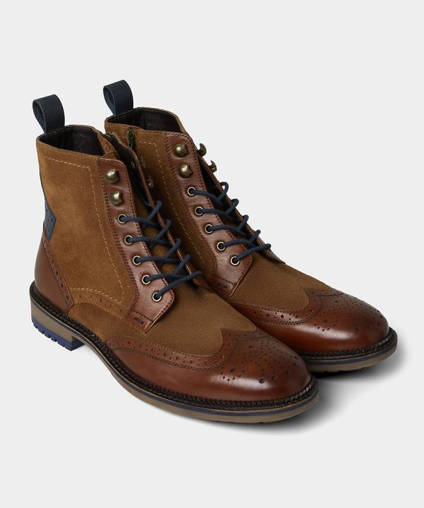 Produktbild Joe Browns Mixed Suede and Leather Tan Brogue Ankle Boots (43)