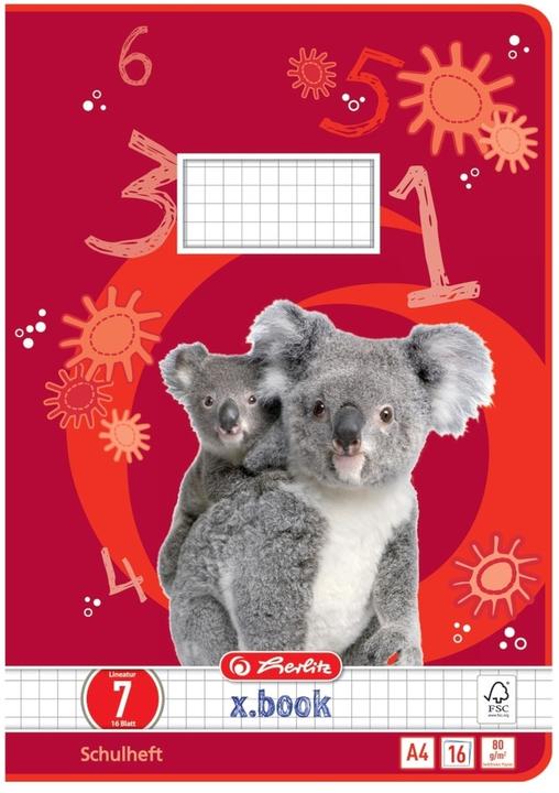 Herlitz Exercise book X-Book, DIN A4, ruling 7 (A4, Checked)