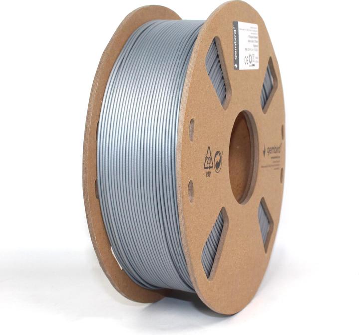 Productafbeelding Gembird Filamentcassette PLA smalle spoel (PLA, 1.75 mm, 1000 g, Zilver)