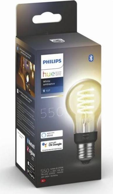 Immagine prodotto Philips Hue Philips E27 Confezione singola di filamenti (E27, 7 W, 550 lm, 1 x, G)
