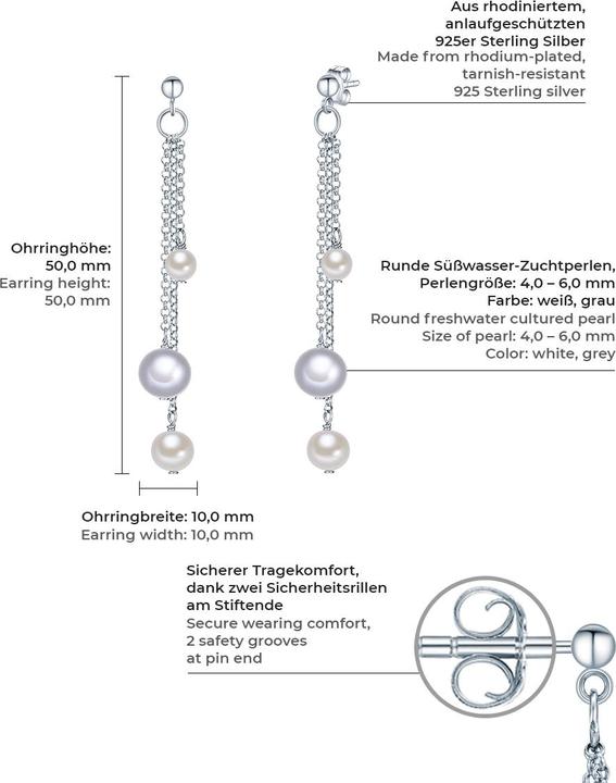 Image du produit Valero Pearls Femme argent sterling perle d'eau douce de culture argent - 3018 (Argent Sterling)