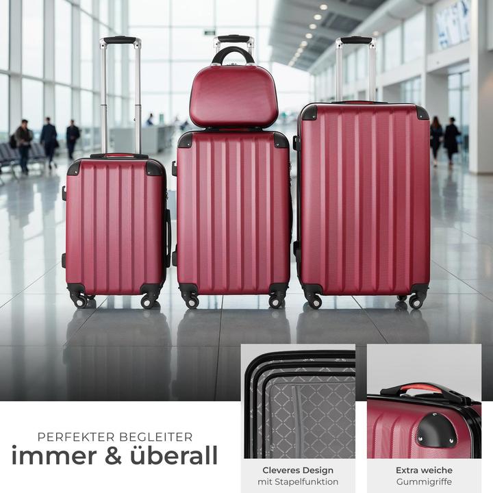 Actual product image tectake Suitcase Set Travel Suitcases Suitcases Travel Set Trolley Set Luggage Set Hardcase Trolley (90 l, Hand luggage (up to 50 litres), M (50 - 90l), L (90 - 115l))