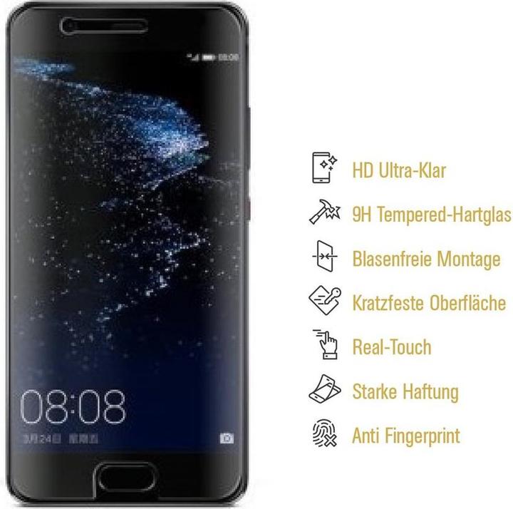 Actual product image Protectorking 1x real tempered 9H armoured glass 3D CLEAR (1 Piece, Huawei P10 Lite)