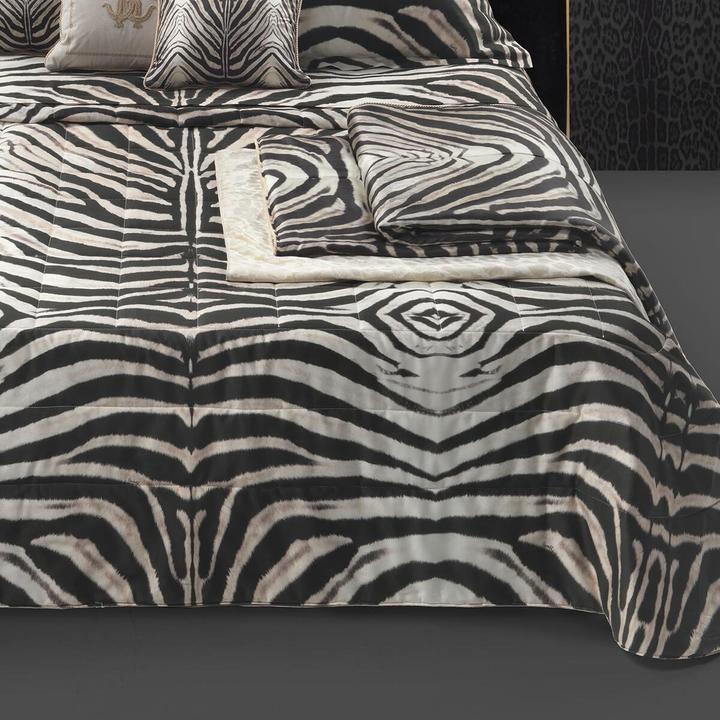 Produktbild Roberto Cavalli Mako-Satin Bettwäsche Mirror Zebra natural (Bettwäsche Set, 135x200 cm + 80x80 cm)