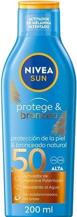 Produktbild NIVEA Sun Leche Solar Protege Y Broncea F50 200 ml (Sonnencreme, SPF 50, 200 ml)