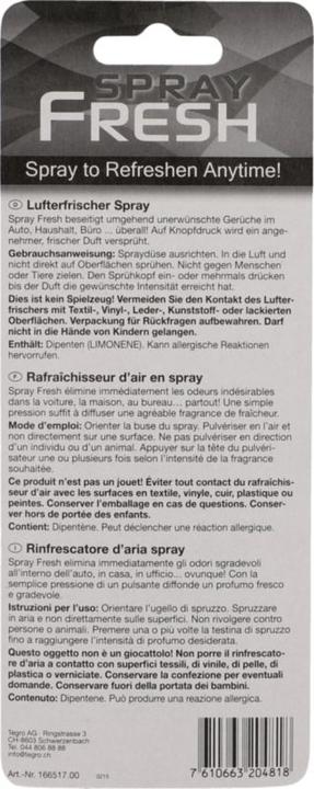 Nährwerte und Zutaten Fischer Pump-Spray Sporty
