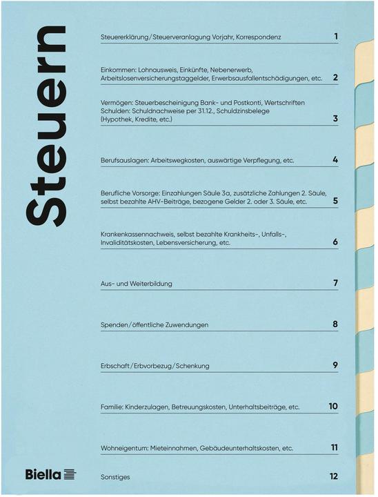 Image du produit Biella Dossier Taxes (A4, 1 x)