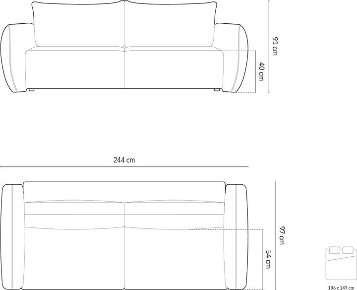 Actual product image Micadoni Kaelle (2 person sofa, 3-seater, 4-seater)
