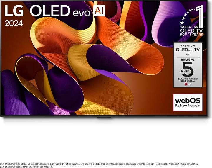 Actual product image LG OLED65G48LW 4K OLED evo TV (2024) Gallery Design 164 cm (65) (65", G4, OLED, 4K, 2024)