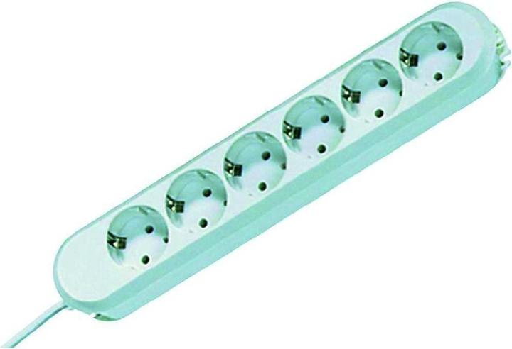 Actual product image Bachmann Power strip Smart 6-way white 5m 5.0 m supply cable, screwed (reusable screws) reconnect (6 x, CEE 7/3, 5 m)