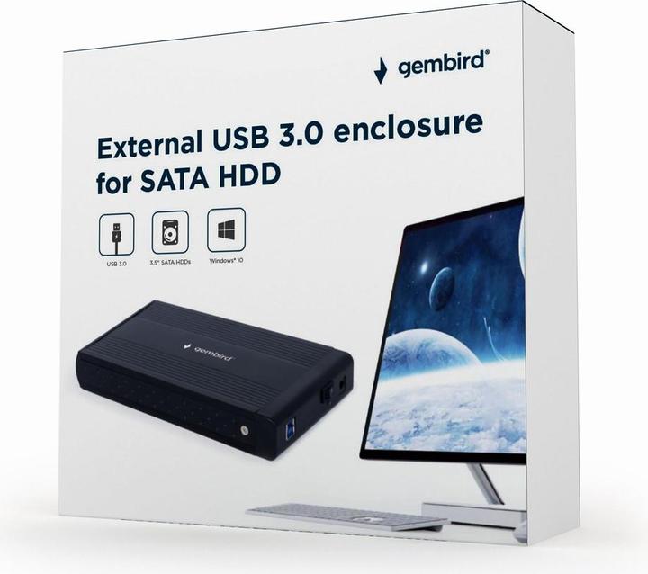 Actual product image Gembird EE3-U3S-3 Storage Drive Enclosure HDD Enclosure 3.5 Inch (3.5")