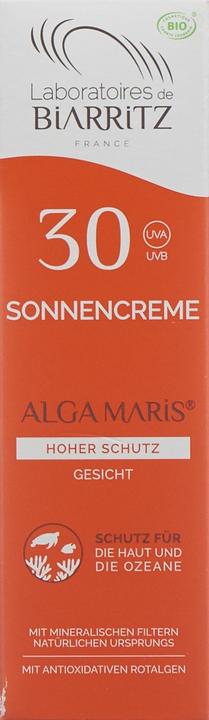 Image du produit Laboratoires de Biarritz Alga Maris Crème solaire bio (Crème solaire visage, SPF 30, 50 ml, 81 g)
