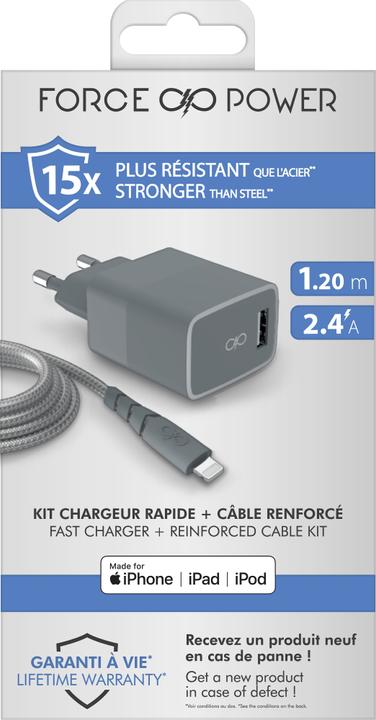 Produktbild Force Power Ladegerät USB A/Lightning-Kabel (USB 2.0)