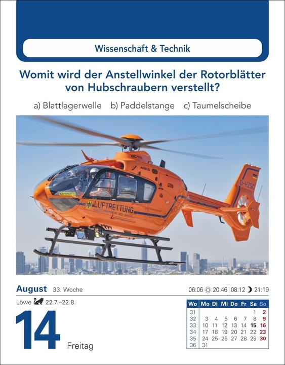 Immagine prodotto Harenberg Allgemeinbildung Tagesabreisskalender 2026 - Das tägliche Wissens-Quiz (Copertina morbida, Tedesco)