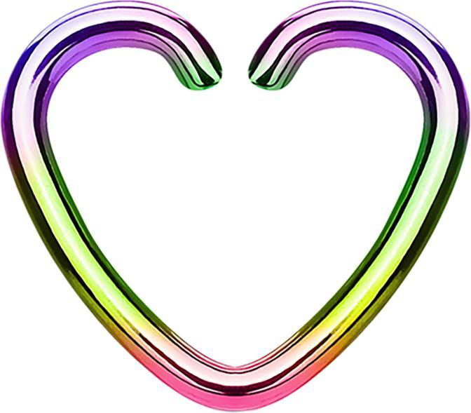 Actual product image Star Piercing Micro Piercing Ring Heart coloured with Titanium Coating (Surgical steel 316L, without brass)
