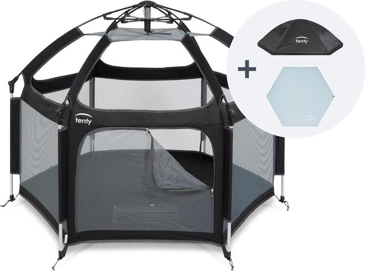 Tenty Playpen Set Black / Blue (100 cm, 150 cm)