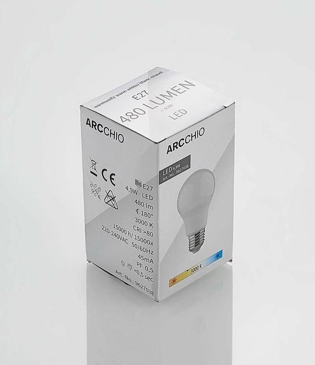 Actual product image Arcchio LED lamp E27 A60 4,9W 3.000K opal (E27, 4.90 W, 470 lm, 1 x, F)