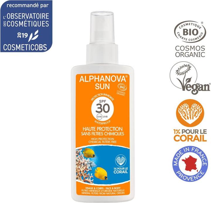 Immagine prodotto Alphanova SUN Spray Bio SPF30 senza nanoparticelle liq (Spray solare, SPF 30, 125 g)