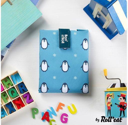 Image du produit Roll'Eat Sac à lunch BocnRoll Animals Turquoise, pingouin