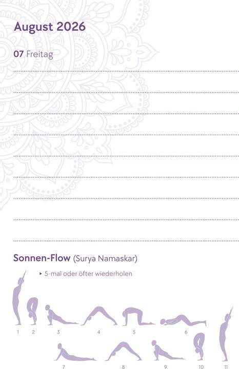 Produktbild Yoga-Kalender 2026 - Taschenkalender mit Mantras, Meditationen, Affirmationen und Hintergrundgeschic (Deutsch)