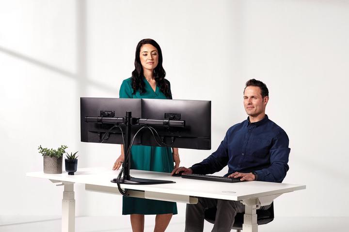 Actual product image Fellowes Freestanding Double Monitor Arm Professional Series (Table, 27")