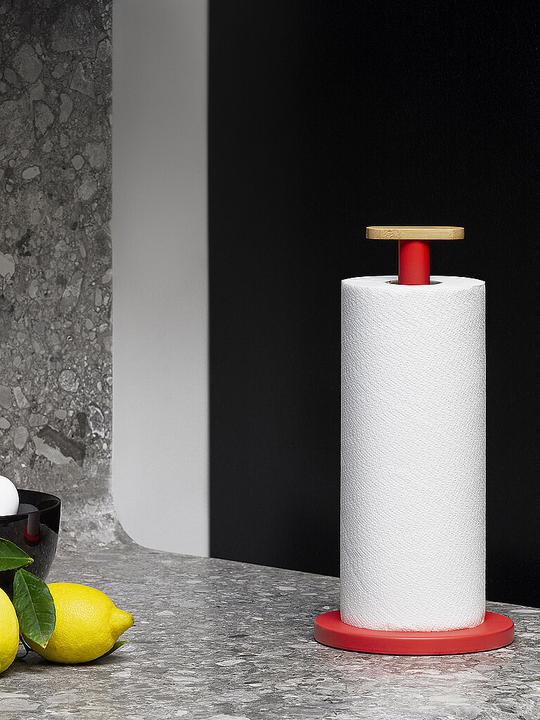 Actual product image Alessi Kitchen roll holder MATTINA red