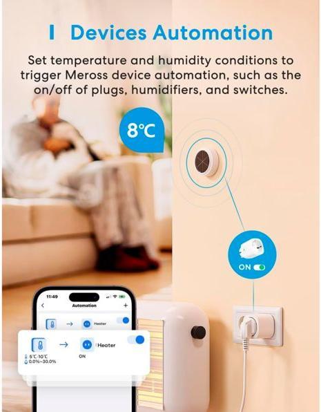 Actual product image Meross Smart temperature/humidity sensor (without hub)