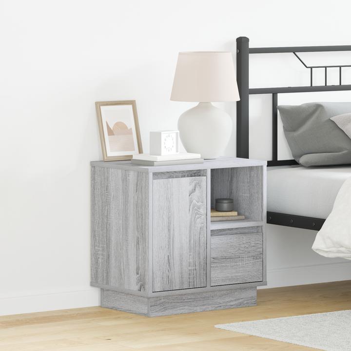 Produktbild VidaXL Grau Sonoma Holzwerkstoff Klein Nachttisch Rechteckig Modern (40 x 40 x 40 cm)