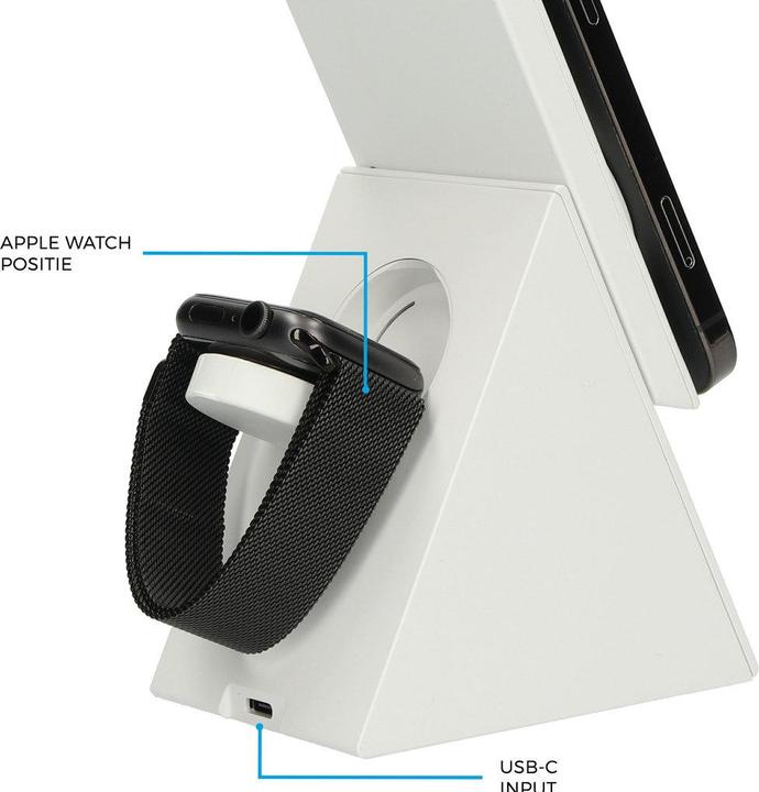 Actual product image Mobiparts Wireless 3 in 1 Charger 15W Triangle White (15 W)