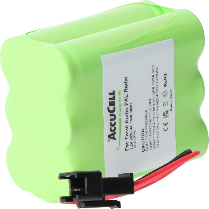 Actual product image AccuCell Battery suitable for Tivoli Audio PAL Radio, iPAL Radio, MA-1, -2,-3 with 1800mAh