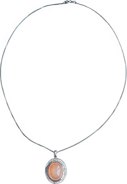 Image du produit Xen Pendentif avec chaîne Peach Moonstone Cabochon 45 cm 925 Silver (Argent sterling 925, 45 cm)