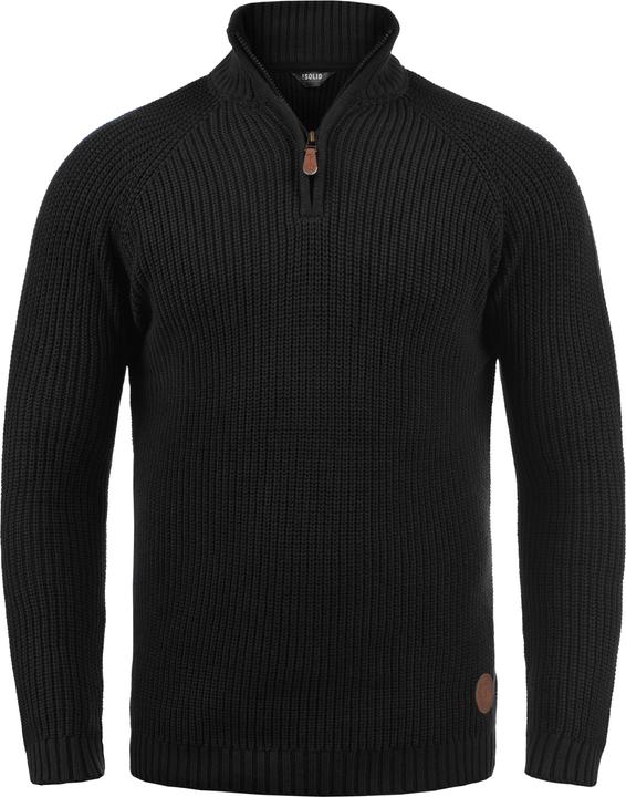 Image du produit Solid Xenox Pull En Grosse Maille À Col Camionneur Pull-Over Pour Homme Avec Col Droit 100% Coton (L)