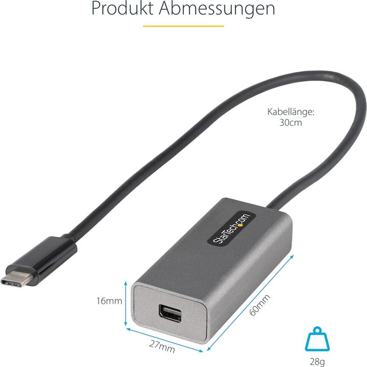 Image du produit StarTech Adaptateur USB C vers mDP (USB-C, 30.60 cm)