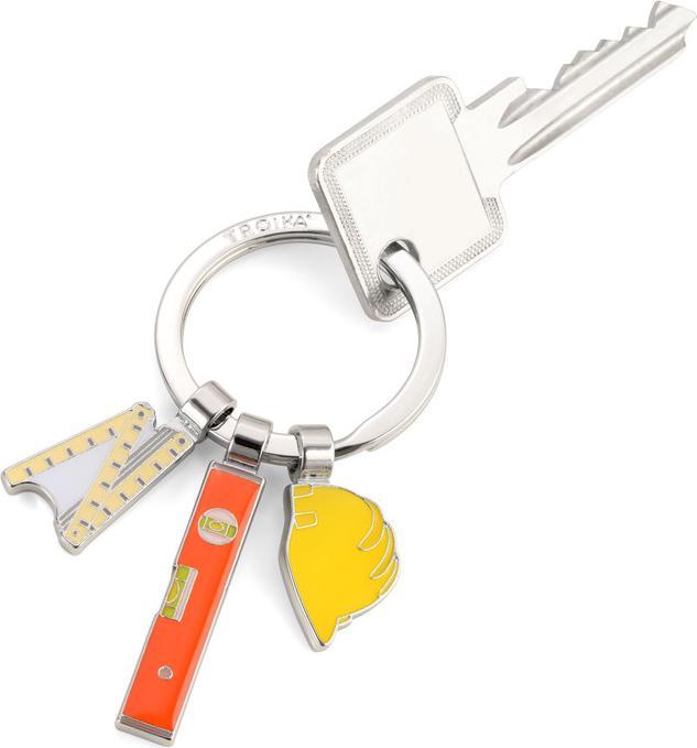 Produktbild Troika BOB Schlüsselanhänger 3 Anhänger Bauarbeit, gelb/orange/silberfarben