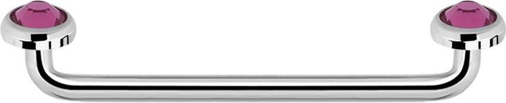 Produktbild Star Piercing Surface Barbell Innengewinde silber 90° mit zwei Scheiben Kristall violett (Chirurgenstahl 316L, ohne Messing)