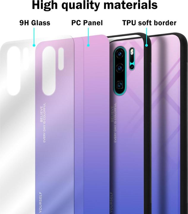 Actual product image Cadorabo TPU 2 colors glass cover (Huawei P30 Pro)