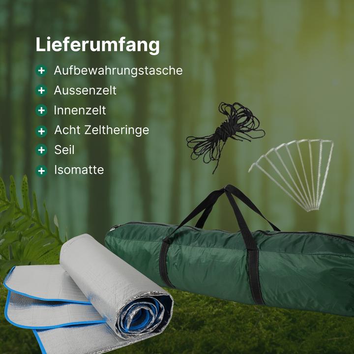 Produktbild Hermex Campingzelt für 3-4 Personen Quick-Up-Zelt Automatikzelt Festivalzelt (Aufblasbares Zelt, 3.40 kg, 4 Personen)