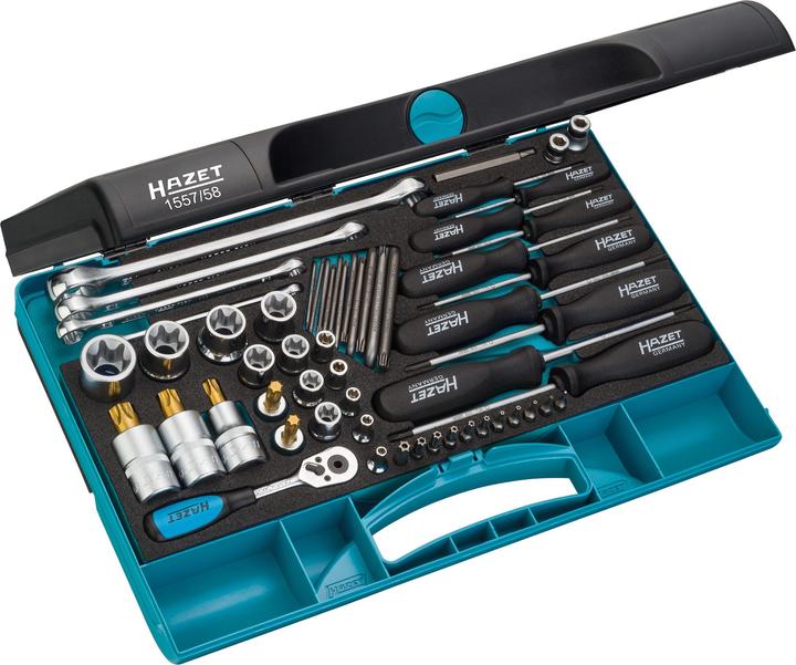 HAZET Tool set ∙ TORX 1557/58 ∙ Square, hollow 6.3 mm (1/4 inch), Square, hollow 10 mm (3/8 inch),…