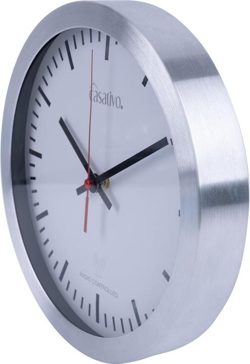 Actual product image Casativo Radio-controlled wall clock with quartz movement & aluminium housing, Ø 25cm (25 cm)