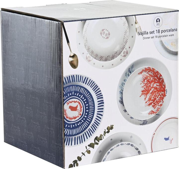 Actual product image DKD Home Decor Geschirr-Set Scandi 18 Stücke 27 x 27 x 3 cm (18 Piece)