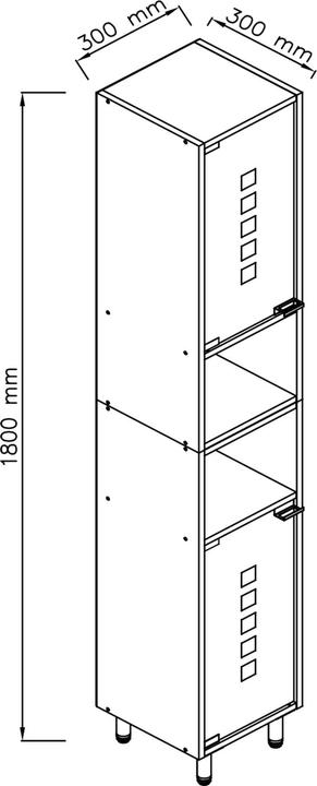Produktbild VCM Holz Badmöbel Midischrank Darola mit Glastür (30 x 30 x 180 cm)