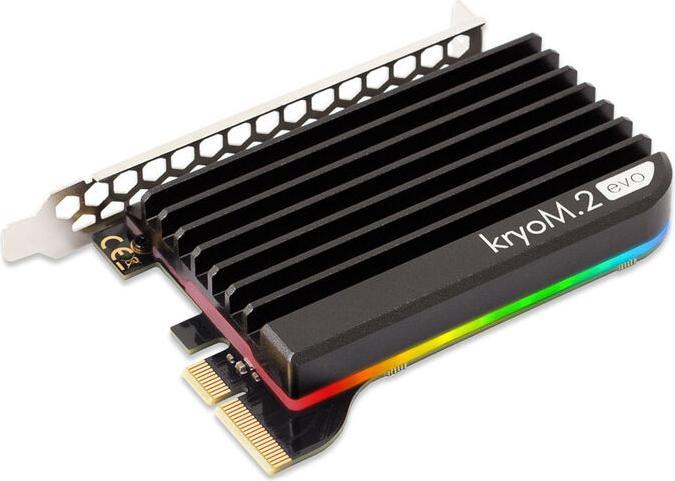 Immagine prodotto Aqua Computer kryoM.2 RGBpx PCIe 5.0 x4 Adapter für M.2 PCIe SSD, M-Key, mit Passivkühler