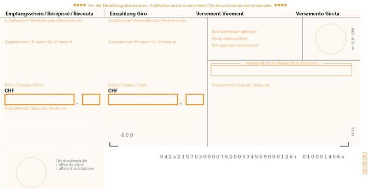 Produktbild Simplex ESR Einzahlungsschein Orange (100 x)