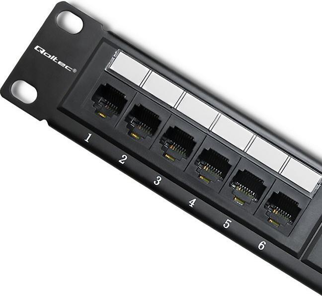 Actual product image Qoltec 54474 Patch panel RACK 24 connectors Cat 6 UTP Black